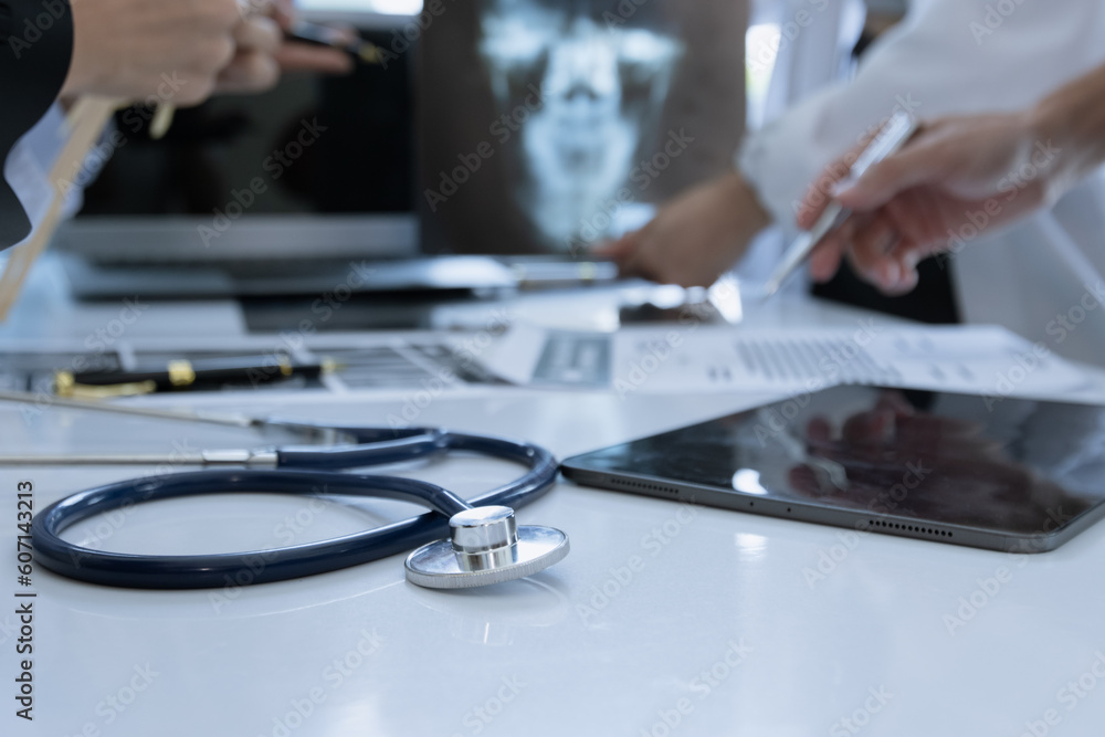 Professional doctors meeting in conference room at modern hospital, Healthcare and medical concept. Professional doctors meeting in conference room at modern hospital, Healthcare and medical concept.