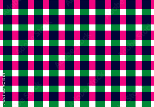 Patrón vichi en fucsia, verde y negro