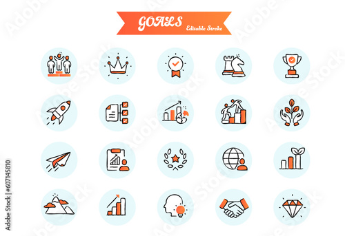 Goals - Hand drawn Icons.