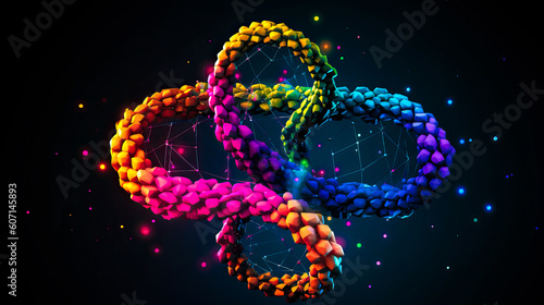 Concept of biochemistry with dna molecule, DNA on dark background. Ai generated