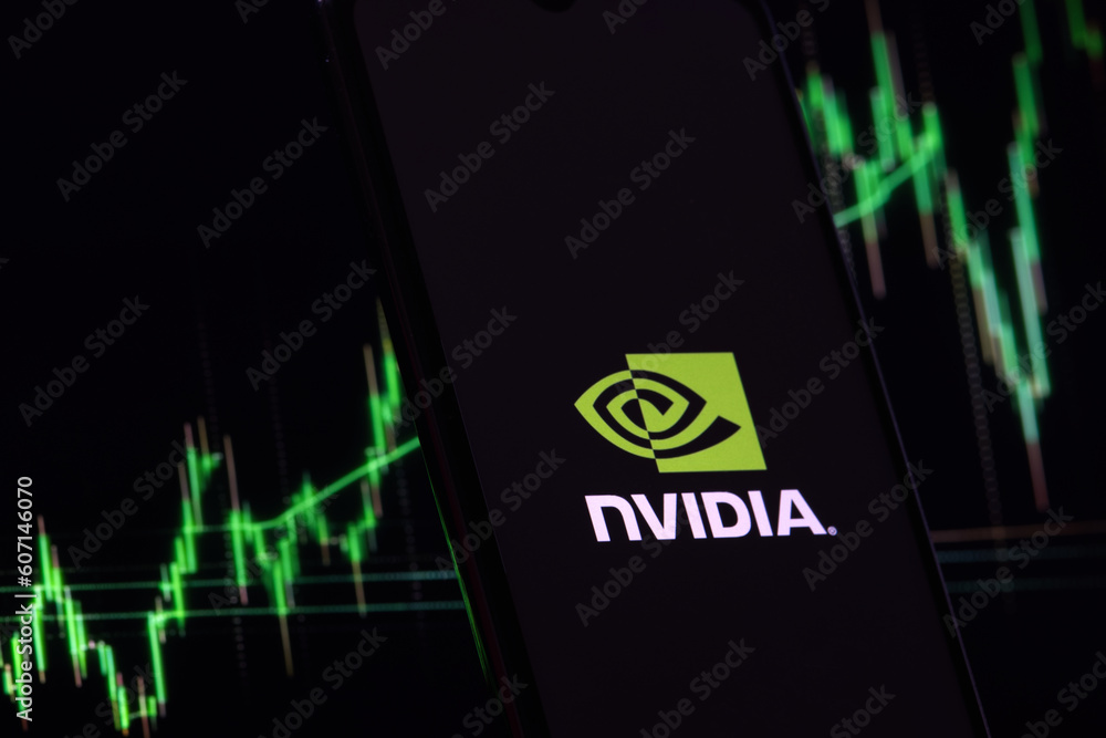 Nvidia investment growth and profit trading concept. Nvidia company