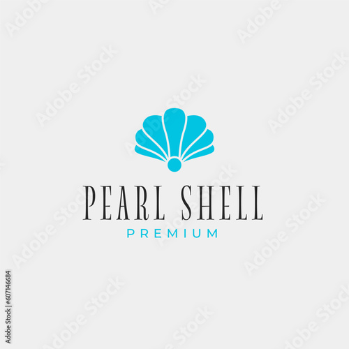 Creative beauty pearl shell jewelry logo design concept illustration idea