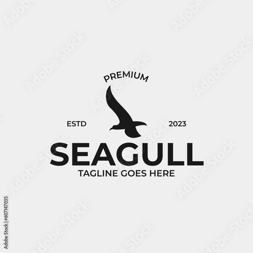 Creative seagull bird logo design concept illustration idea