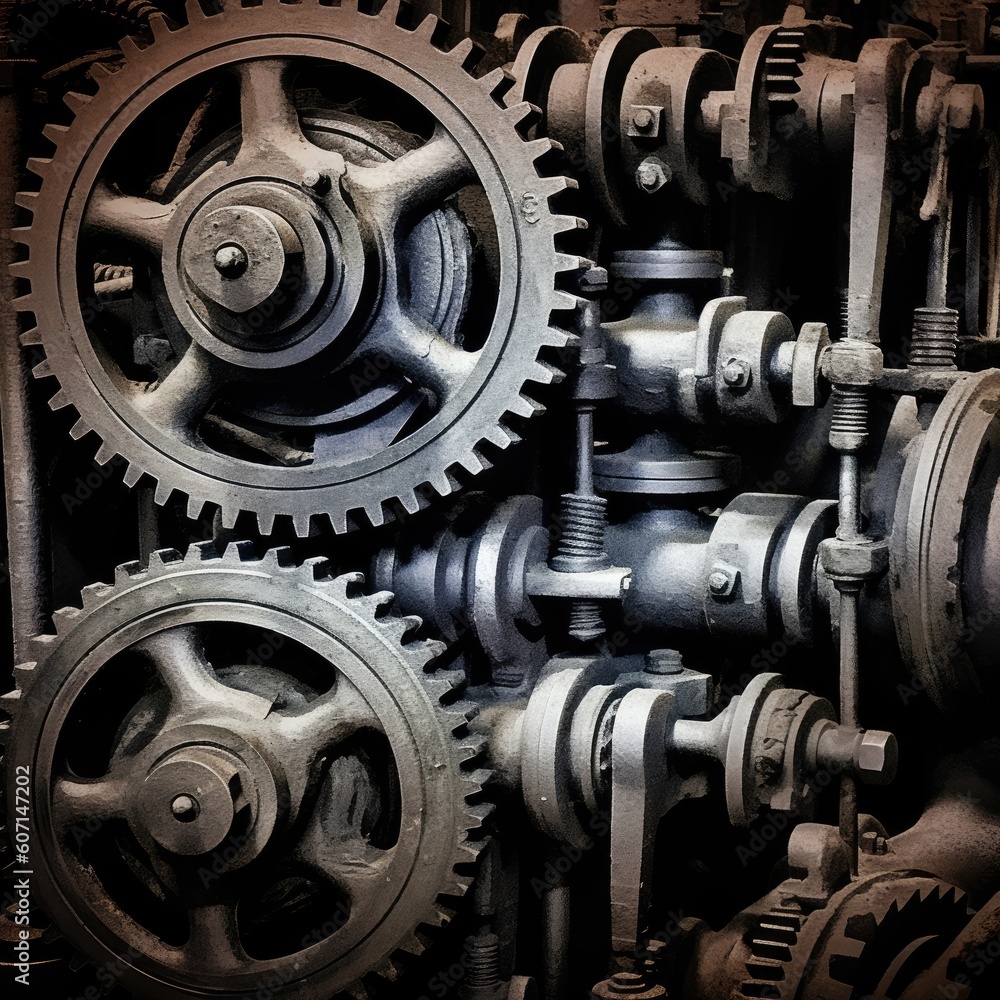 The combination of mechanical textures and atmospheric tones. Generative AI The combination of mechanical textures and atmospheric tones. Generative AI