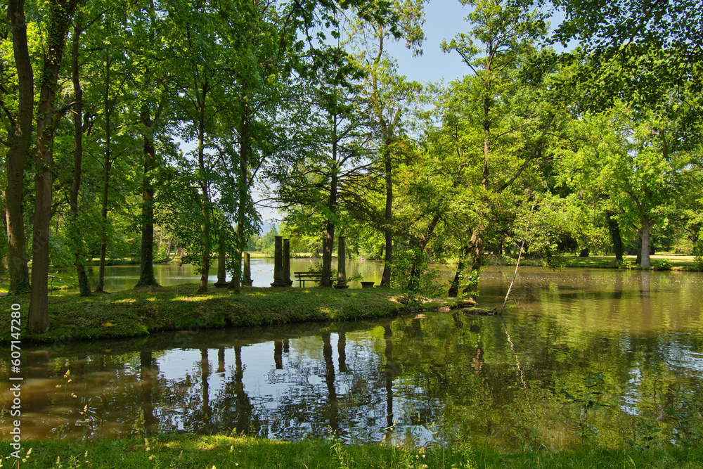 Park von Schoppenwihr bei Colmar im Elsass Park von Schoppenwihr bei Colmar im Elsass