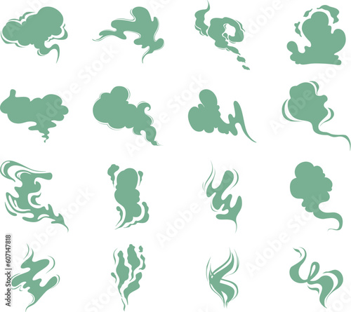 Smell icons. Vector bad cooking aroma signs, vapor odor smells, vaporized heatings scented smoke symbols