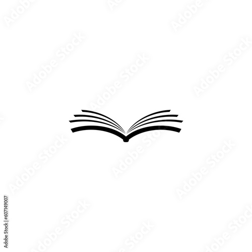 Open book sign icon or logo design isolated on white background
