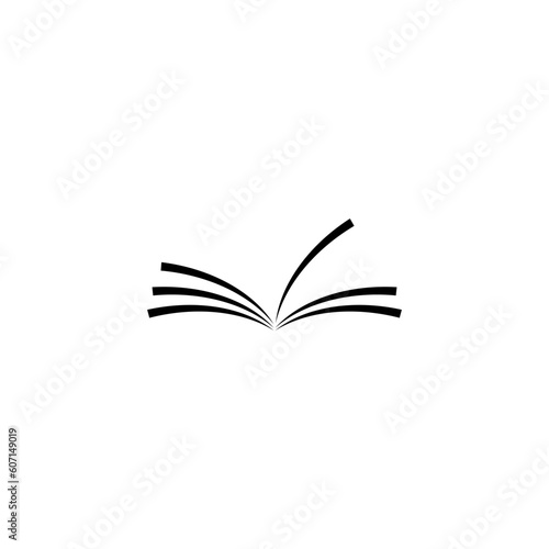 Open book sign icon or logo design isolated on white background
