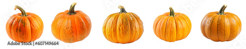 Set of pumpkin isolated on transparent background	
