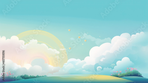 Pastel summer landscape