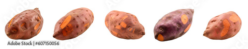 Set of sweet potato isolated on transparent background	