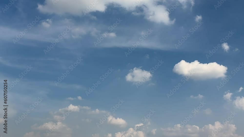 4K Time Lapse White clouds blue sky background 4K Time Lapse White clouds blue sky background