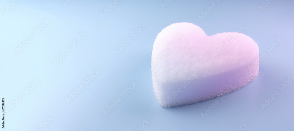 pink and white 3d feather heart isolated with copy space background generative ai pink and white 3d feather heart isolated with copy space background generative ai