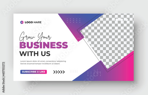 Corporate YouTube video thumbnail and business web banner template