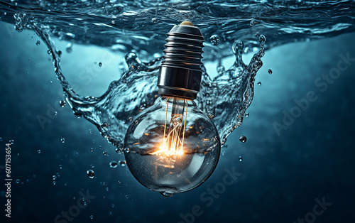 As the light bulb effortlessly hits the water, it causes a splash, setting off a wave of inspiring visuals. Generative AI