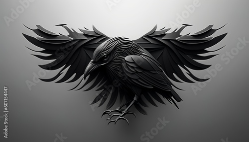 beautiful logo with a bird and feathers