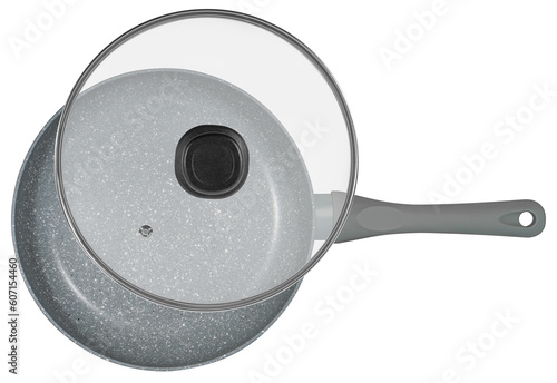 non-stick ceramic frying pan with glass lid photo