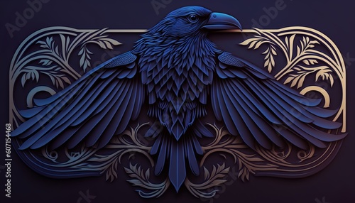 beautiful logo with a bird and feathers