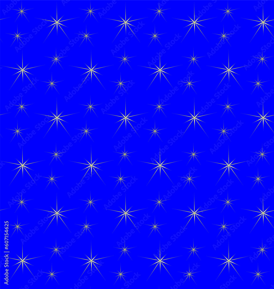 Seamless vector texture in the form of gold stars on a blue sky background Seamless vector texture in the form of gold stars on a blue sky background