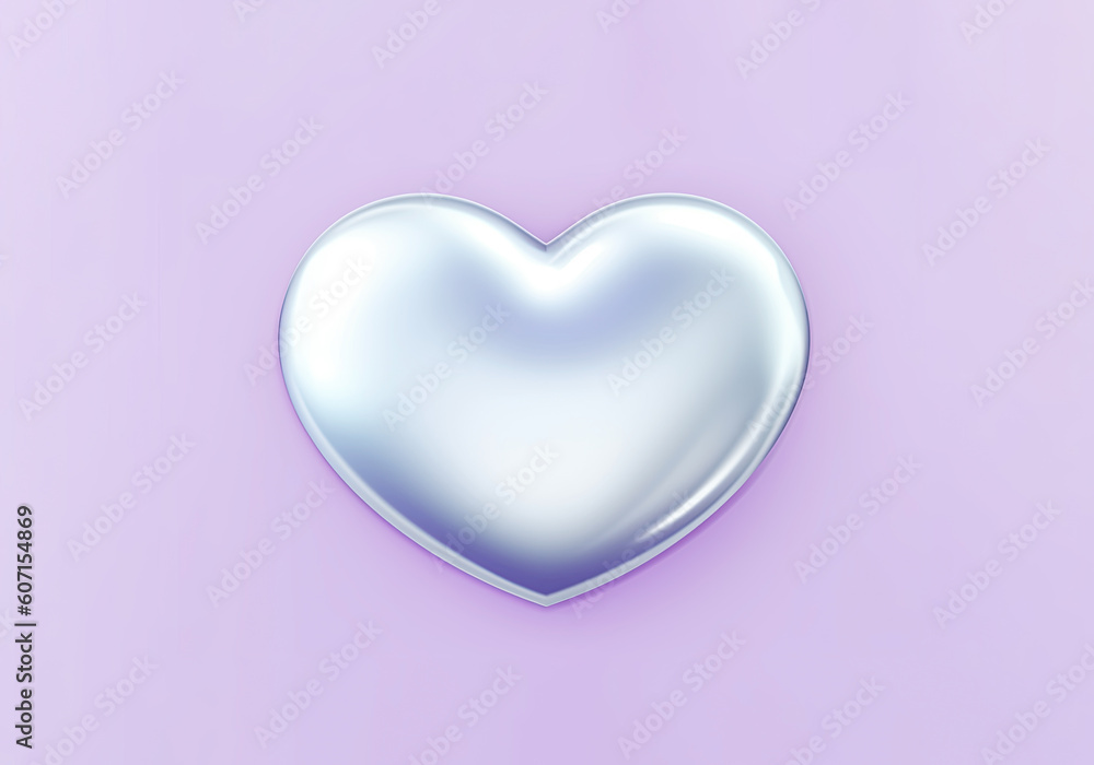 abstract shiny pink heart shape generative ai
