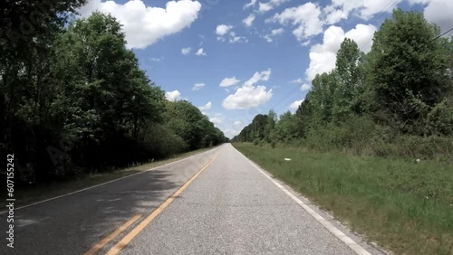 Rear POV FPV driving on a rural country road reverse flip effect wrong direction