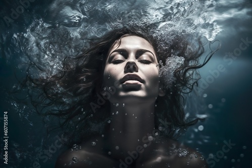 Aqua Creation: Beauty in Water Waves. Generative AI