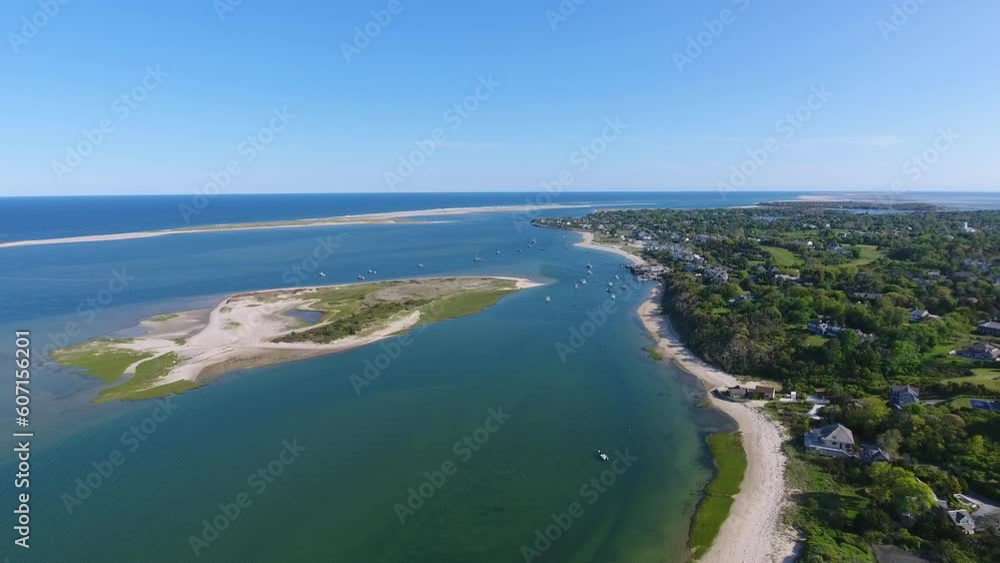 Chatham, Cape Cod Harbor Aerial in New England Chatham, Cape Cod Harbor Aerial in New England