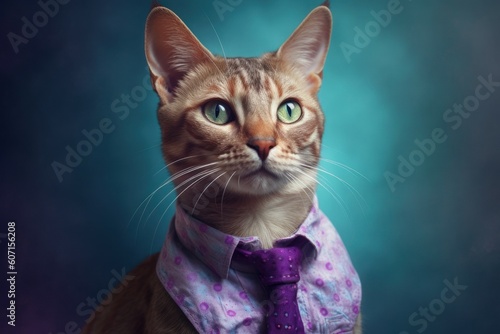 Anthropomorphic cat dressed in a suit like a businessman. business concept. AI generated  human enhanced