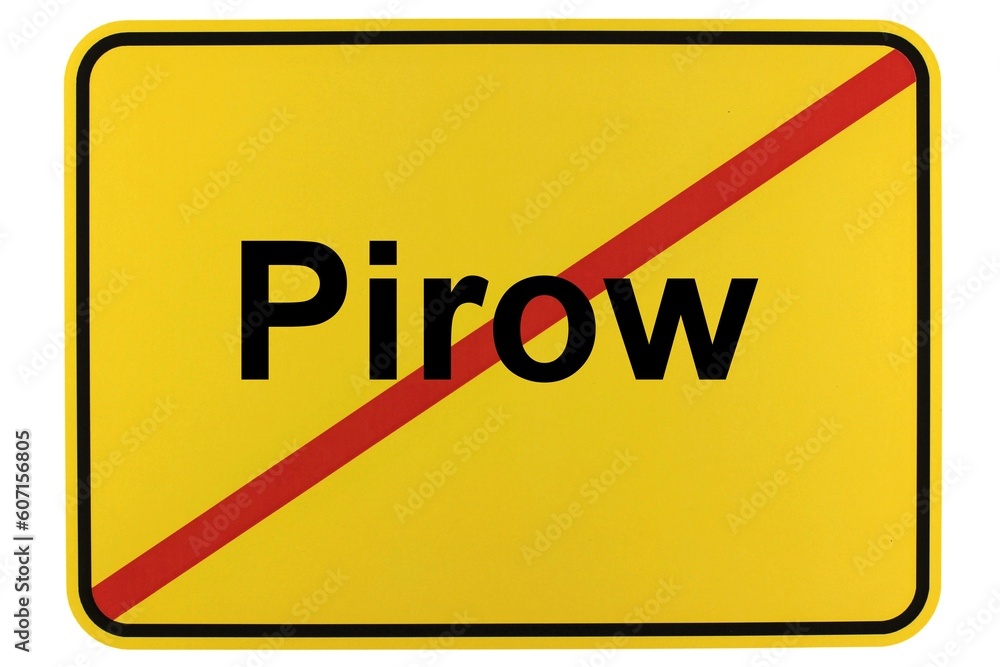 Illustration eines Ortsschildes der Gemeinde Pirow in Brandenburg Illustration eines Ortsschildes der Gemeinde Pirow in Brandenburg