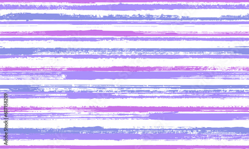 Ink brush stroke irregular stripes vector seamless pattern. Cute linen fabric...
