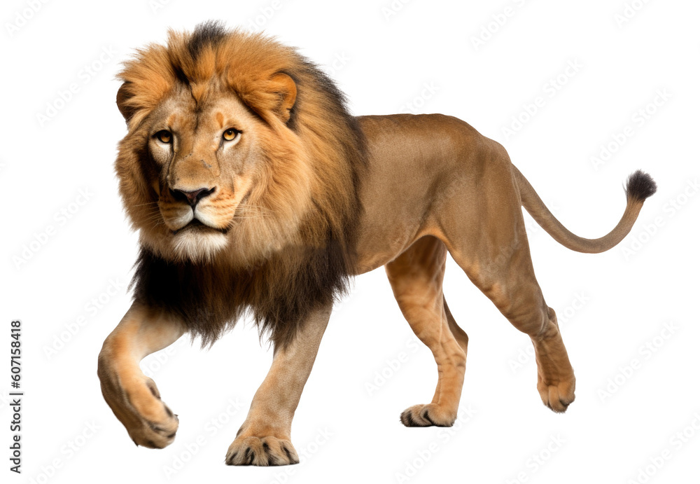 ภาพประกอบสต็อก Lion Walking Isolated on Transparent Background
