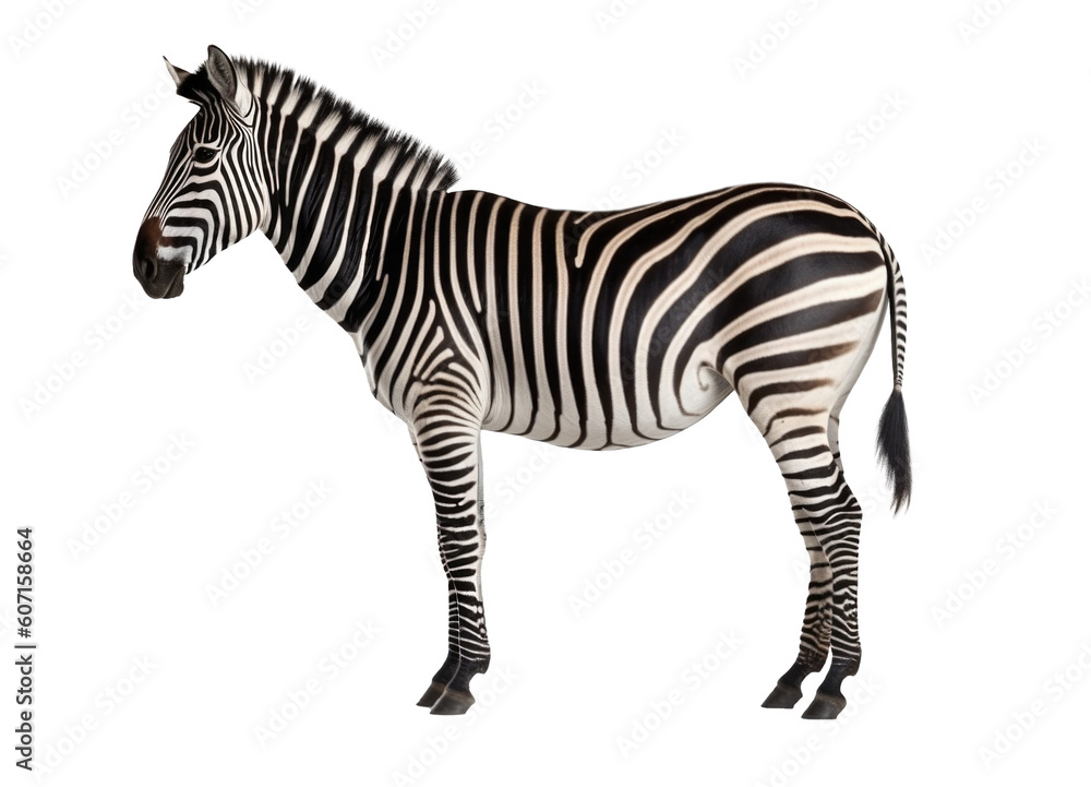 Fototapeta premium Zebra Isolated on Transparent Background - Generative AI 