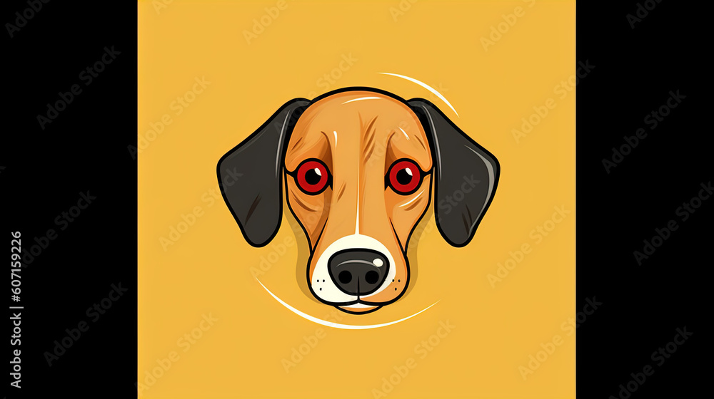 Playful Caution Keep Peanut Butter Away from Dog's Nose! Stock