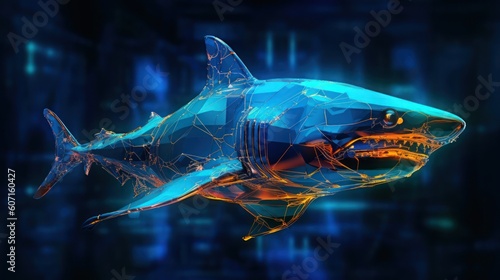 Shark Robot Abstract -Concept Art made with Generative AI