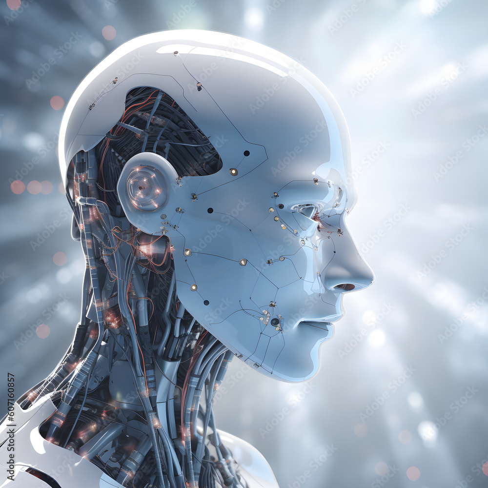 Cybernetic Companion: The Face of Future Assistance - This image ...