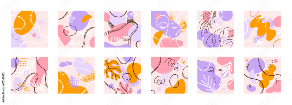 Set of abstract hand drawn backgrounds Set of abstract hand drawn backgrounds