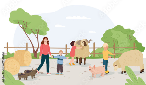 Contact Farm Flat Illustration