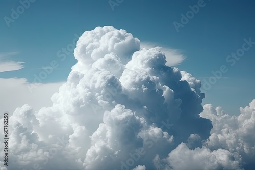giant cumulus cloud towering over smaller clouds in the sky Generative AI
