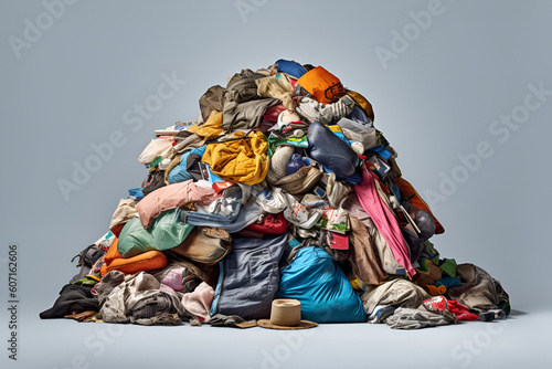 Pile of garbage on plain isolated photo