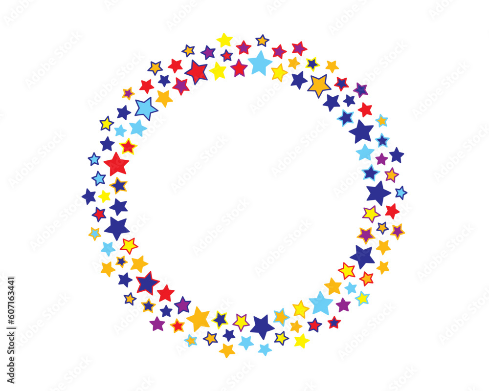 Start decoration frame in vector. Stars abstract round border. Start decoration frame in vector. Stars abstract round border.
