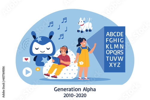Generation Alpha Kids Composition