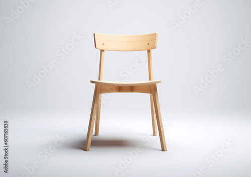 Wooden chair on white background  Modern Chair Object Design