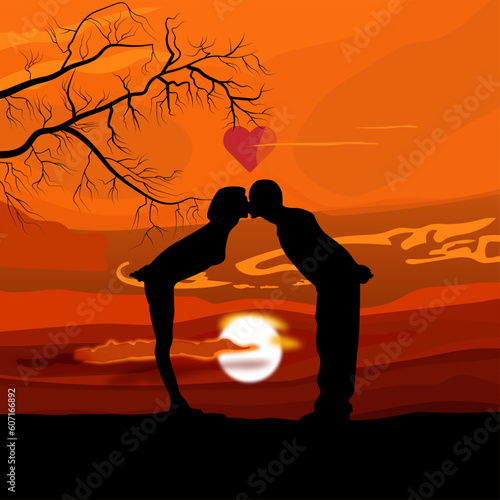 Kiss at sunset
