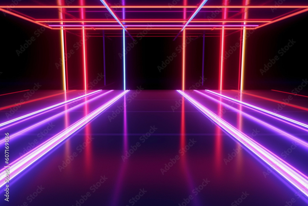 Fototapeta premium Retro neon lines