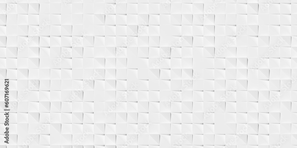 Array of rotated white squares background wallpaper banner pattern frame filling top view flat lay from above Array of rotated white squares background wallpaper banner pattern frame filling top view flat lay from above