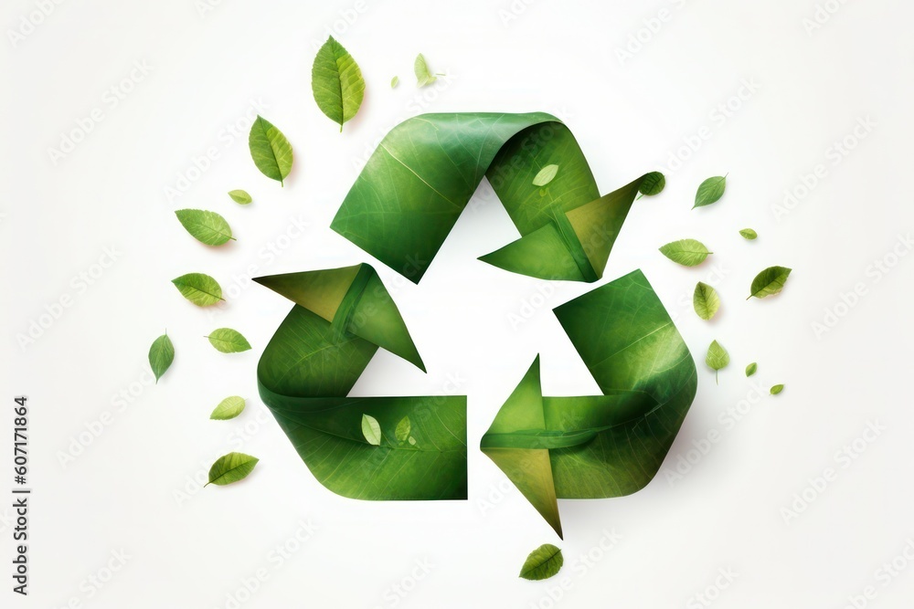 vegetable recycling logo on a white background. Sustainable energy, ecological concept. Generative AI