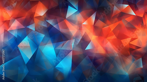 Triangle abstract blue and orange background