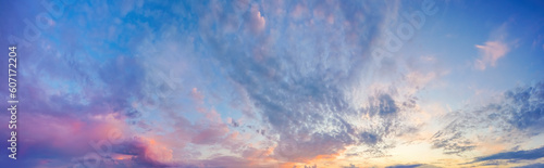 Natural background: dramatic sky at sunset