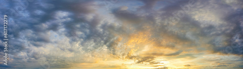 Natural background: dramatic sky at sunset