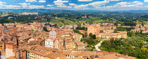 Aerial view over Siena, Italy © sborisov